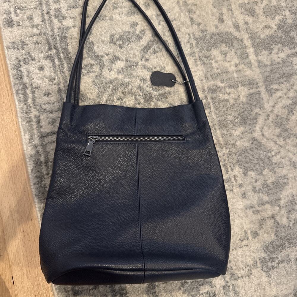 ISWEE Leather Hobo Shoulder Bag Blue Purse 11x11x3